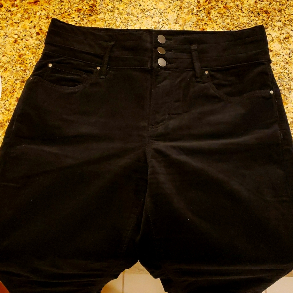 Ann Taylor Black Velvet High Rise Skinny Pants